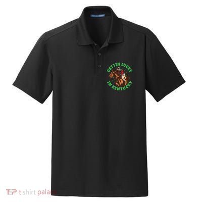 Getting Lucky In Kentucky Horse Racing Vintage Derby Gift Dry Zone Grid Polo