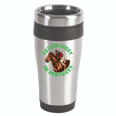 Getting Lucky In Kentucky Horse Racing Vintage Derby Gift 16oz Travel Tumbler