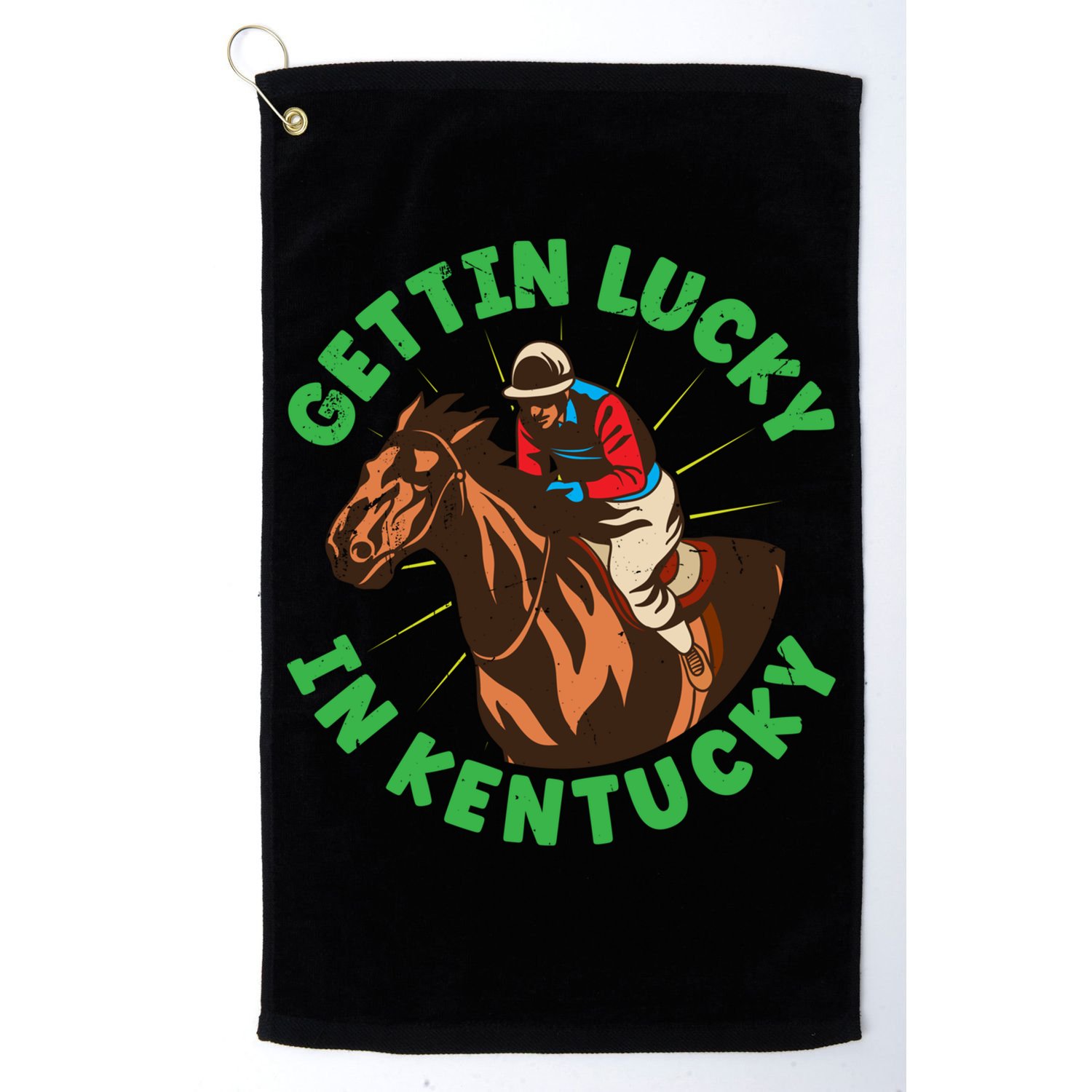 Getting Lucky In Kentucky Horse Racing Vintage Derby Gift Golf Towel