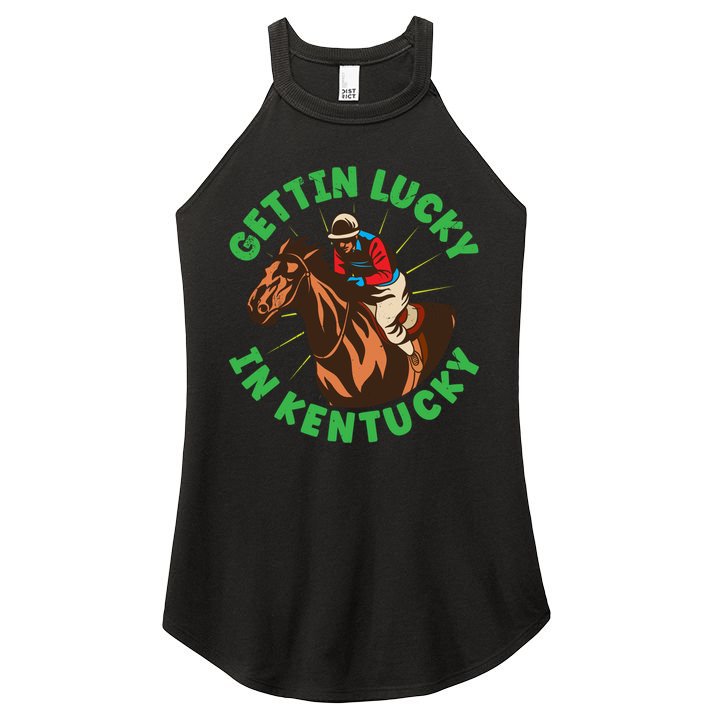 Getting Lucky In Kentucky Horse Racing Vintage Derby Gift Women's Perfect Tri Rocker Tank