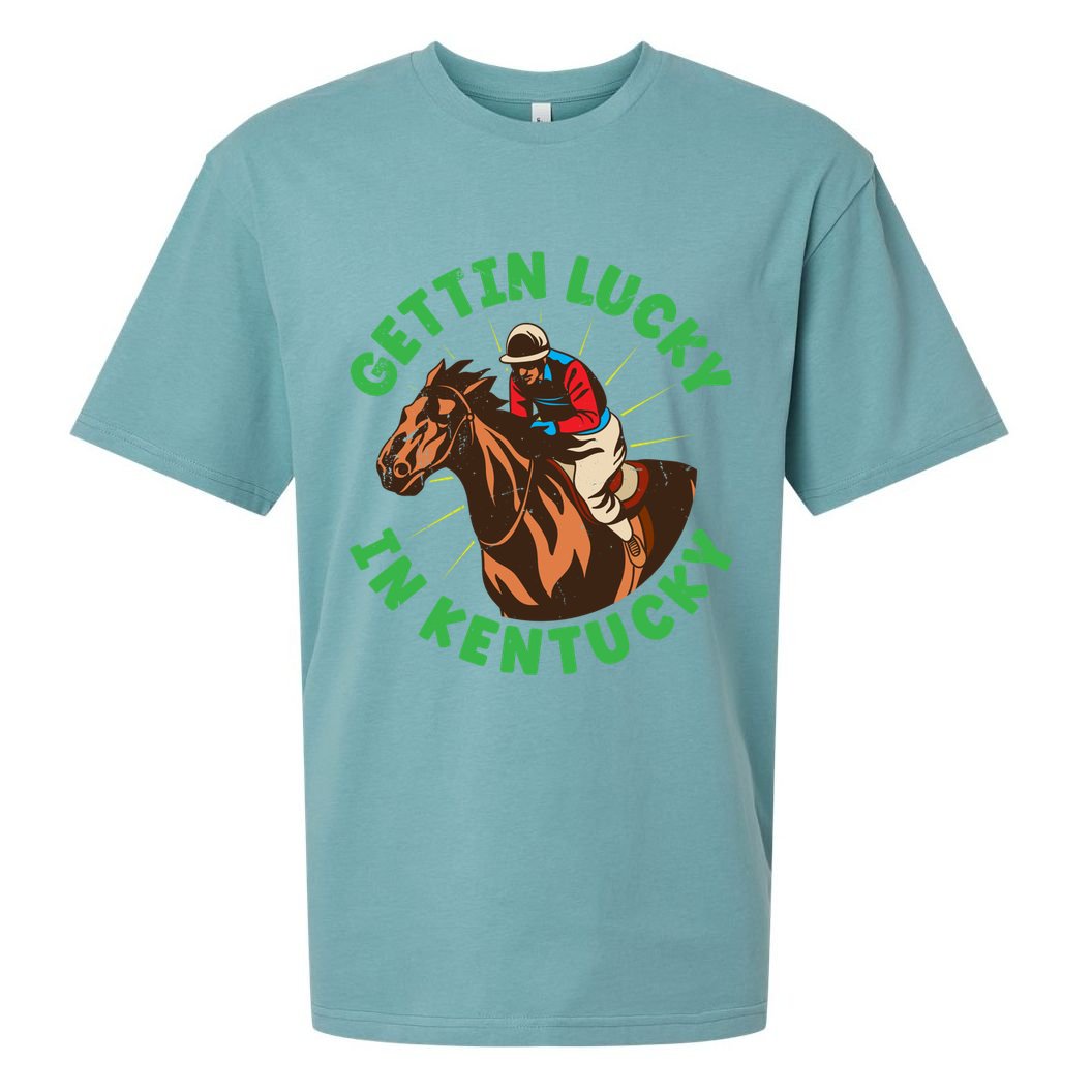 Getting Lucky In Kentucky Horse Racing Vintage Derby Gift Sueded Cloud Jersey T-Shirt