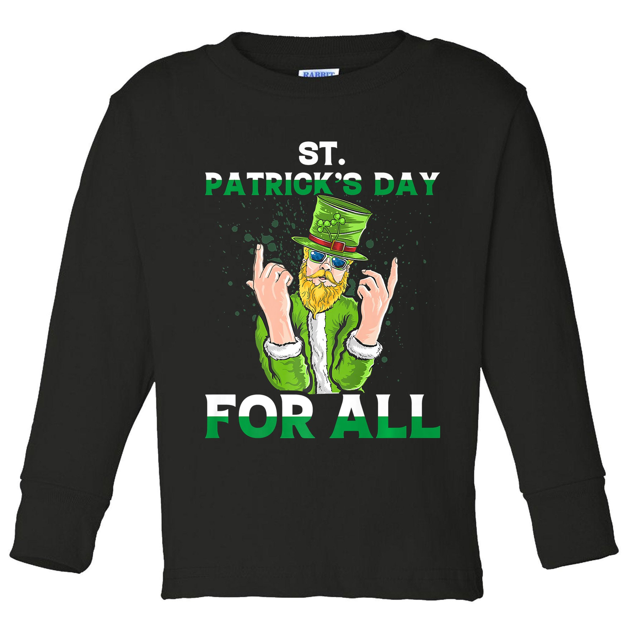 Gangster Leprechaun Ireland Irish Proud St.patrick Day Toddler Long Sleeve Shirt