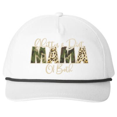 Glitter And Dirt Mama Of Both Mother's Day Snapback Five-Panel Rope Hat