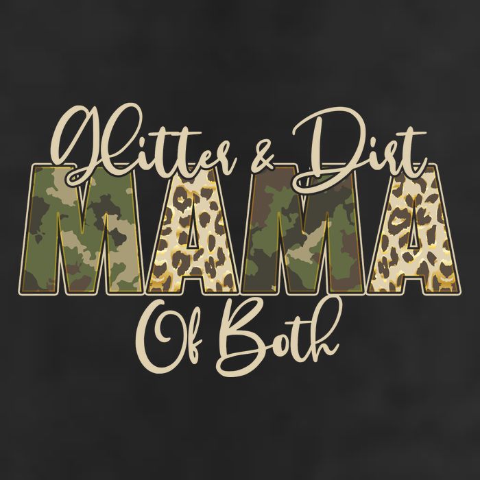 Glitter And Dirt Mama Of Both Mother's Day Adult Drive Performance Visor