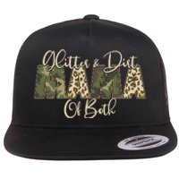 Glitter And Dirt Mama Of Both Mother's Day Flat Bill Trucker Hat