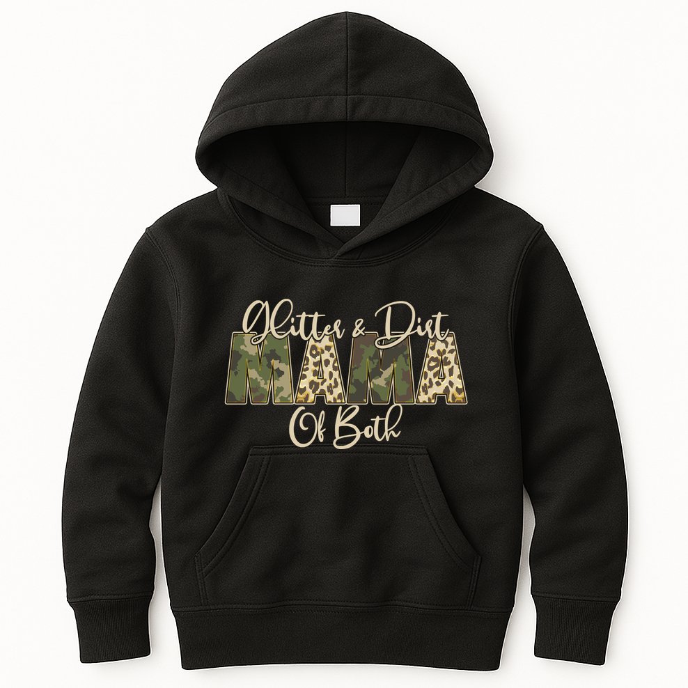 Glitter And Dirt Mama Of Both Mother's Day Kids Hoodie