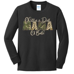 Glitter And Dirt Mama Of Both Mother's Day Kids Long Sleeve Shirt