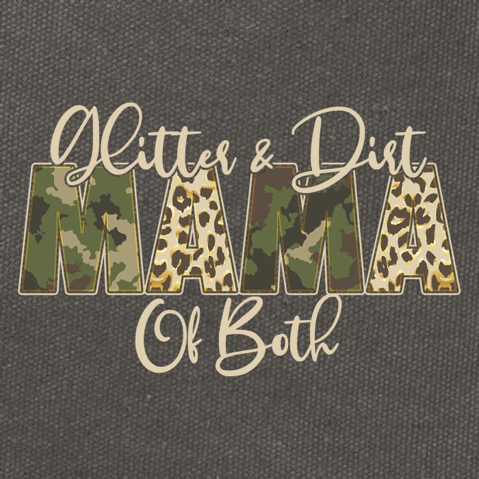 Glitter And Dirt Mama Of Both Mother's Day Cotton Canvas Backpack