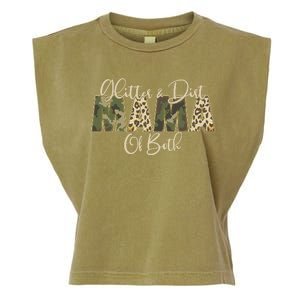 Glitter And Dirt Mama Of Both Mother's Day Garment-Dyed Women's Muscle Tee