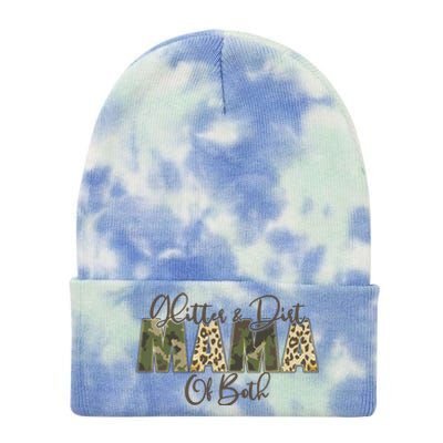 Glitter And Dirt Mama Of Both Mother's Day Tie Dye 12in Knit Beanie