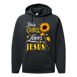 Girl Loves Jesus Cute Christian Women Faith Cute Religious Performance Fleece Hoodie