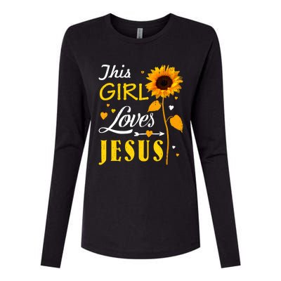 Girl Loves Jesus Cute Christian Women Faith Cute Religious Womens Cotton Relaxed Long Sleeve T-Shirt