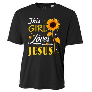 Girl Loves Jesus Cute Christian Women Faith Cute Religious Cooling Performance Crew T-Shirt