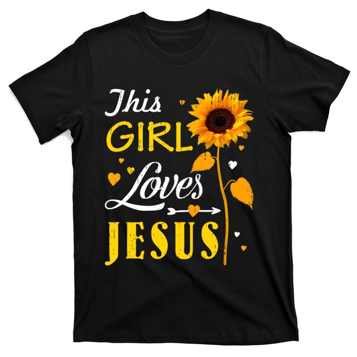 Girl Loves Jesus Cute Christian Women Faith Cute Religious T-Shirt