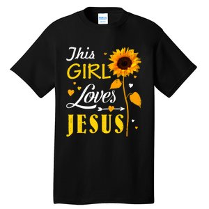 Girl Loves Jesus Cute Christian Women Faith Cute Religious Tall T-Shirt