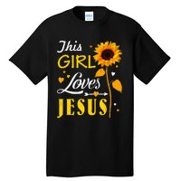 Girl Loves Jesus Cute Christian Women Faith Cute Religious Tall T-Shirt