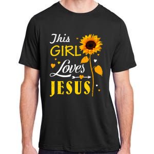 Girl Loves Jesus Cute Christian Women Faith Cute Religious Adult ChromaSoft Performance T-Shirt