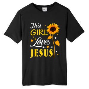 Girl Loves Jesus Cute Christian Women Faith Cute Religious Tall Fusion ChromaSoft Performance T-Shirt