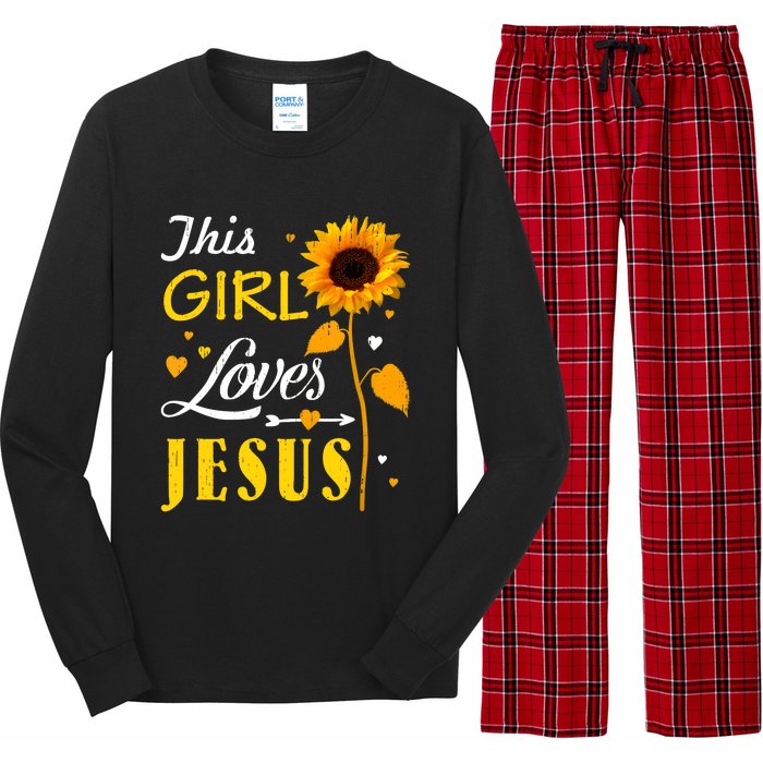 Girl Loves Jesus Cute Christian Women Faith Cute Religious Long Sleeve Pajama Set