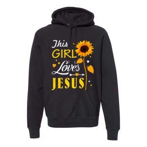 Girl Loves Jesus Cute Christian Women Faith Cute Religious Premium Hoodie