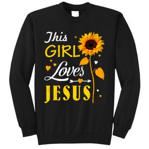 Girl Loves Jesus Cute Christian Women Faith Cute Religious Tall Sweatshirt