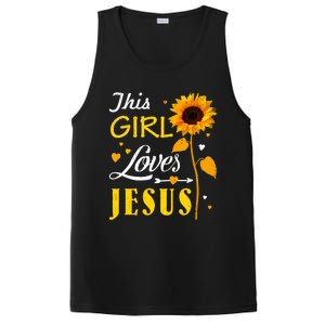 Girl Loves Jesus Cute Christian Women Faith Cute Religious PosiCharge Competitor Tank