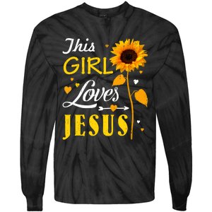 Girl Loves Jesus Cute Christian Women Faith Cute Religious Tie-Dye Long Sleeve Shirt