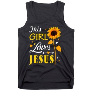 Girl Loves Jesus Cute Christian Women Faith Cute Religious Tank Top