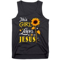 Girl Loves Jesus Cute Christian Women Faith Cute Religious Tank Top