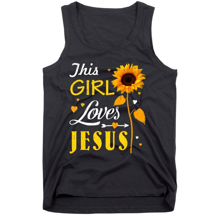 Girl Loves Jesus Cute Christian Women Faith Cute Religious Tank Top