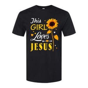 Girl Loves Jesus Cute Christian Women Faith Cute Religious Softstyle CVC T-Shirt