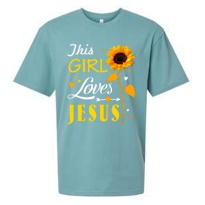 Girl Loves Jesus Cute Christian Women Faith Cute Religious Sueded Cloud Jersey T-Shirt