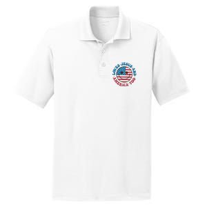 Groovy Loves Jesus And America Too God Christian 4th Of July PosiCharge RacerMesh Polo