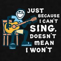 Guitar Lover Just Because I Can't Sing Doesn't Mean I Won't Ladies PosiCharge Tri-Blend Wicking Tank