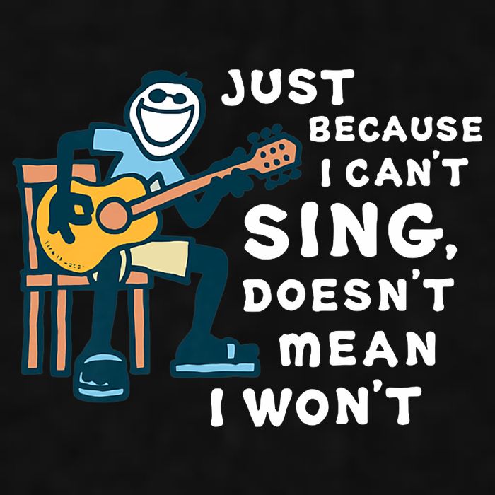 Guitar Lover Just Because I Can't Sing Doesn't Mean I Won't Ladies PosiCharge Tri-Blend Wicking Tank