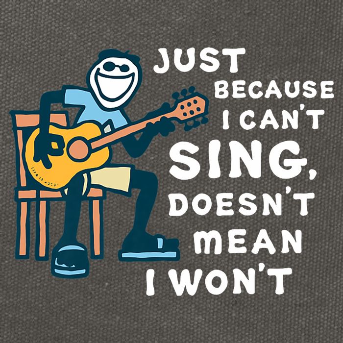 Guitar Lover Just Because I Can't Sing Doesn't Mean I Won't Cotton Canvas Backpack