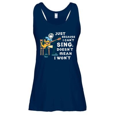 Guitar Lover Just Because I Can't Sing Doesn't Mean I Won't Ladies Essential Flowy Tank