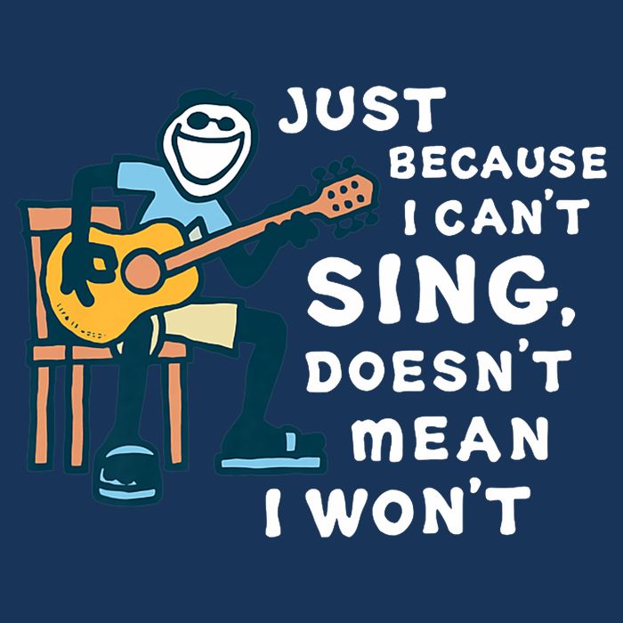 Guitar Lover Just Because I Can't Sing Doesn't Mean I Won't Flat Bill Trucker Hat