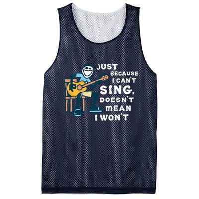 Guitar Lover Just Because I Can't Sing Doesn't Mean I Won't Mesh Reversible Basketball Jersey Tank