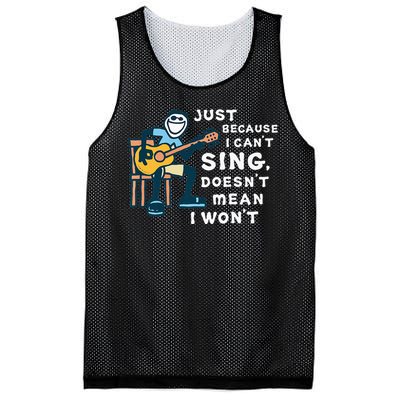 Guitar Lover Just Because I Can't Sing Doesn't Mean I Won't Mesh Reversible Basketball Jersey Tank