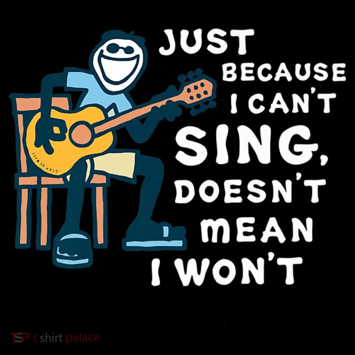 Guitar Lover Just Because I Can't Sing Doesn't Mean I Won't Flat Bill Trucker Hat