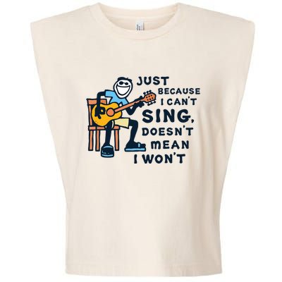 Guitar Lover Just Because I Cant Sing Garment-Dyed Women's Muscle Tee