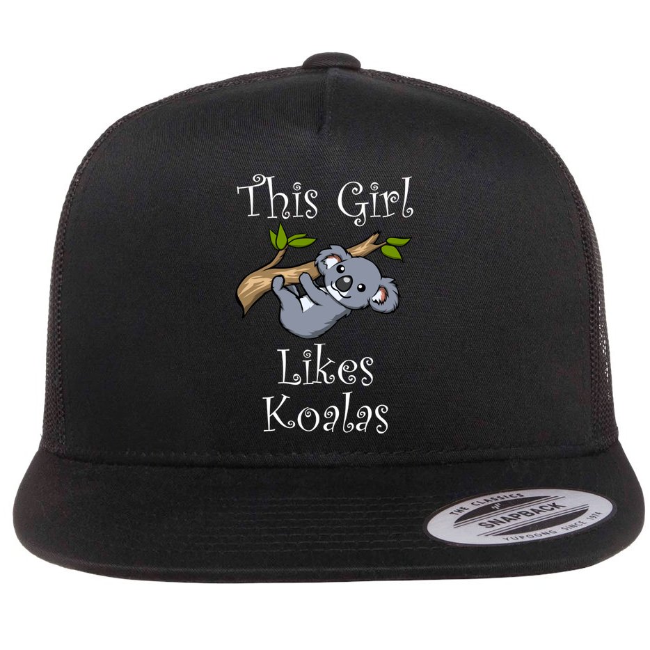 Girl Likes Koalas Cute Nature Wildlife Animal Gift Flat Bill Trucker Hat