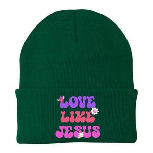 Groovy Love Like Jesus Christian 70s Hippie Knit Cap Winter Beanie