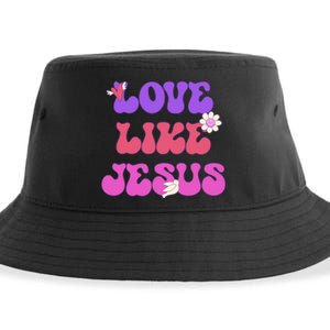 Groovy Love Like Jesus Christian 70s Hippie Sustainable Bucket Hat