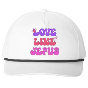 Groovy Love Like Jesus Christian 70s Hippie Snapback Five-Panel Rope Hat