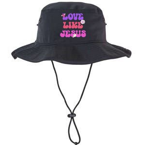 Groovy Love Like Jesus Christian 70s Hippie Legacy Cool Fit Booney Bucket Hat