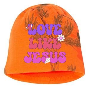 Groovy Love Like Jesus Christian 70s Hippie Kati - Camo Knit Beanie