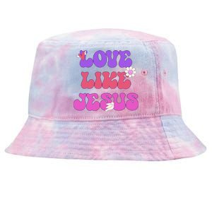 Groovy Love Like Jesus Christian 70s Hippie Tie-Dyed Bucket Hat