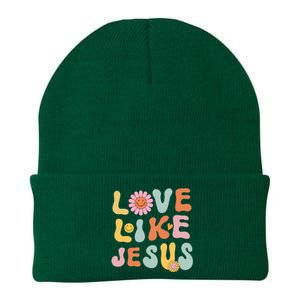 Groovy Love Like Jesus Religious God Women Christian Knit Cap Winter Beanie